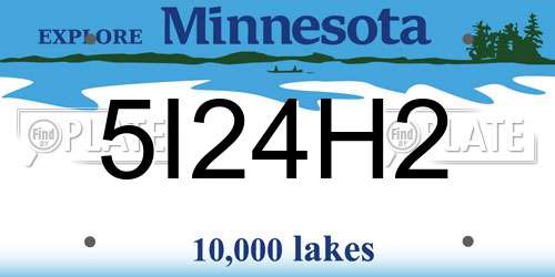 5I24H2 Minnesota License Plate