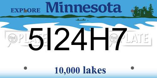 5I24H7 Minnesota License Plate