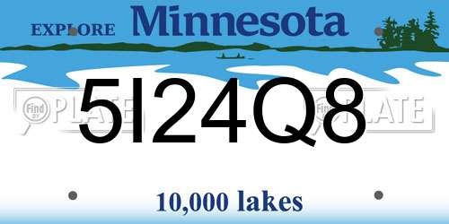 5I24Q8 Minnesota License Plate