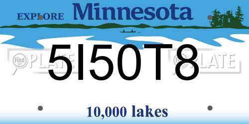 5I50T8 Minnesota License Plate
