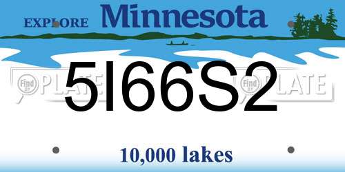 5I66S2 Minnesota License Plate