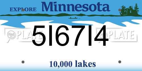 5I67I4 Minnesota License Plate