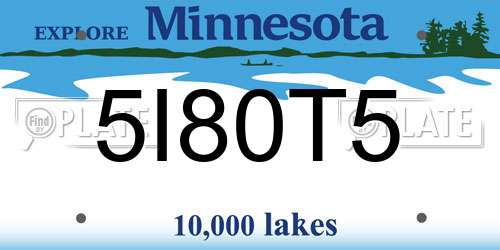 5I80T5 Minnesota License Plate
