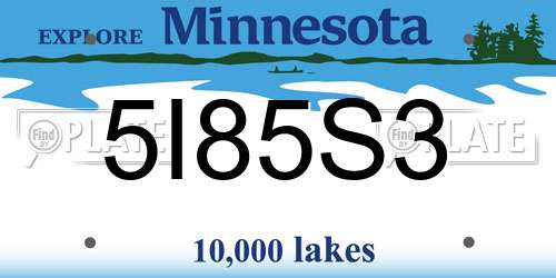 5I85S3 Minnesota License Plate