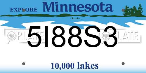 5I88S3 Minnesota License Plate
