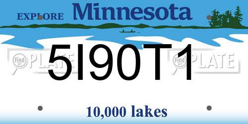 5I90T1 Minnesota License Plate
