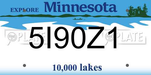 5I90Z1 Minnesota License Plate