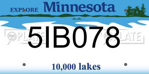 5IB078 Minnesota License Plate