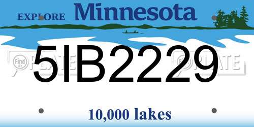 5IB2229 Minnesota License Plate