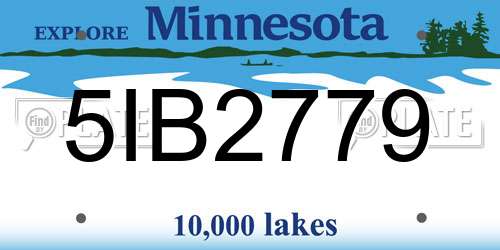 5IB2779 Minnesota License Plate