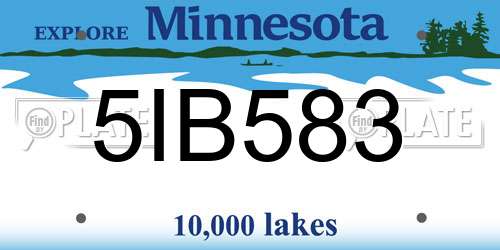 5IB583 Minnesota License Plate