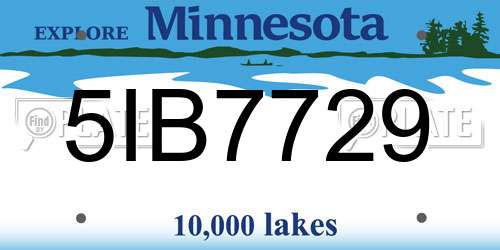 5IB7729 Minnesota License Plate