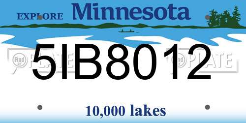 5IB8012 Minnesota License Plate
