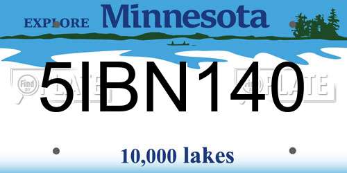 5IBN140 Minnesota License Plate