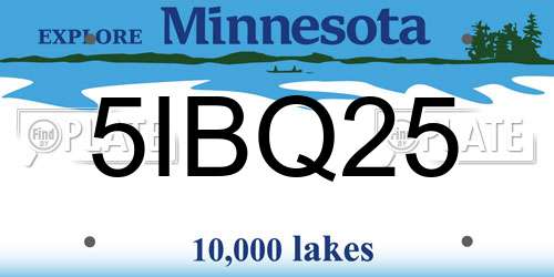 5IBQ25 Minnesota License Plate