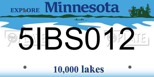 5IBS012 Minnesota License Plate