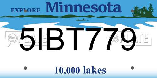 5IBT779 Minnesota License Plate
