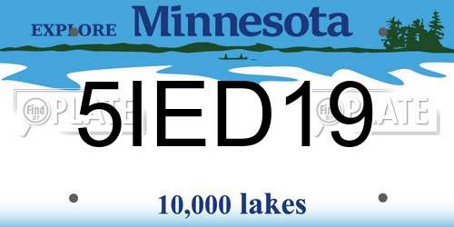 5IED19 Minnesota License Plate