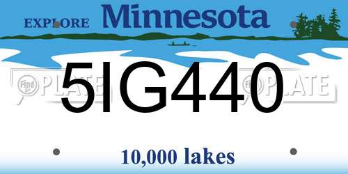 5IG440 Minnesota License Plate