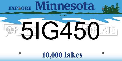 5IG450 Minnesota License Plate