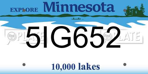 5IG652 Minnesota License Plate