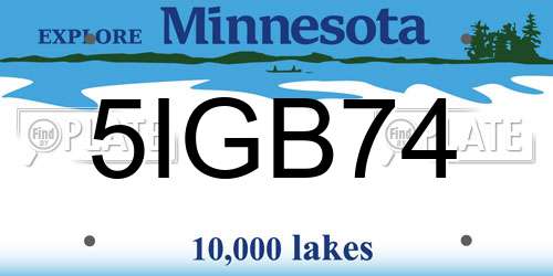 5IGB74 Minnesota License Plate