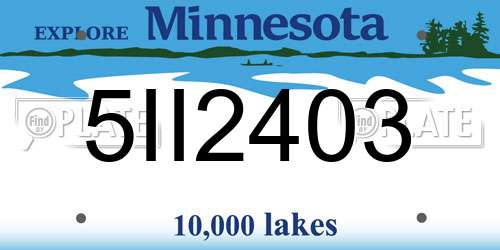 5II2403 Minnesota License Plate
