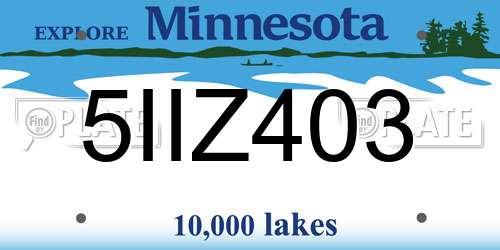 5IIZ403 Minnesota License Plate