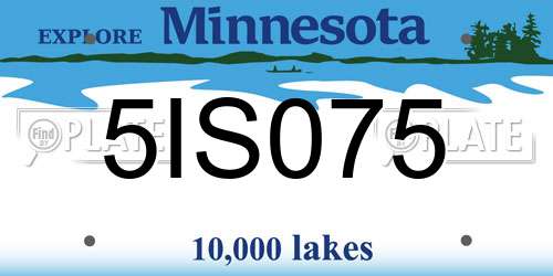 5IS075 Minnesota License Plate
