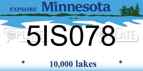 5IS078 Minnesota License Plate