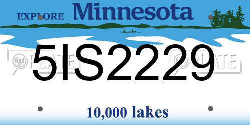 5IS2229 Minnesota License Plate