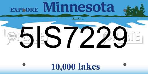 5IS7229 Minnesota License Plate