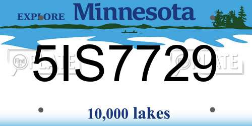 5IS7729 Minnesota License Plate