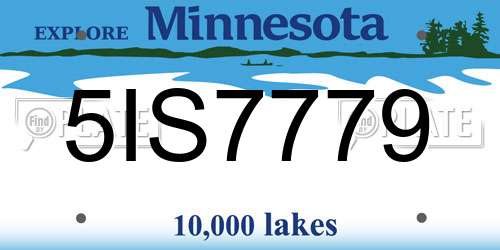 5IS7779 Minnesota License Plate