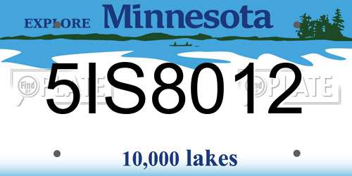 5IS8012 Minnesota License Plate