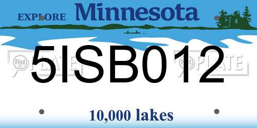 5ISB012 Minnesota License Plate