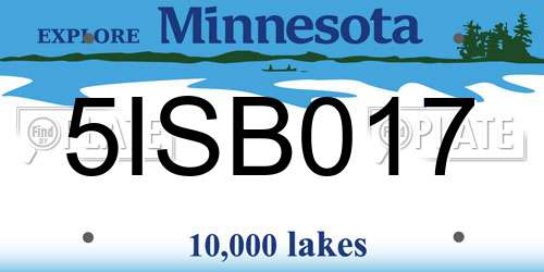 5ISB017 Minnesota License Plate