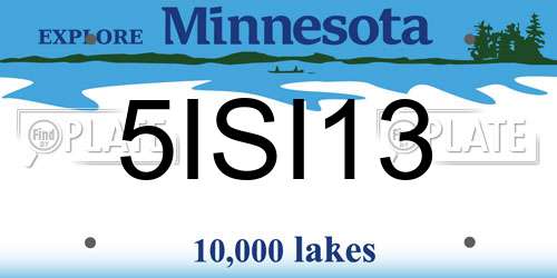5ISI13 Minnesota License Plate