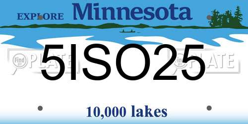 5ISO25 Minnesota License Plate