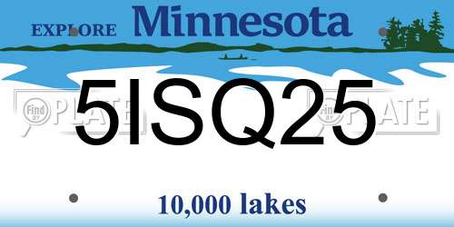 5ISQ25 Minnesota License Plate