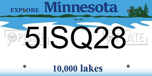 5ISQ28 Minnesota License Plate