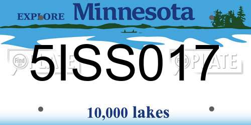 5ISS017 Minnesota License Plate