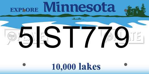 5IST779 Minnesota License Plate