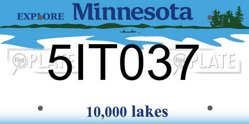 5IT037 Minnesota License Plate