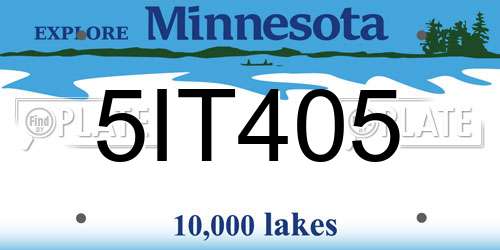 5IT405 Minnesota License Plate
