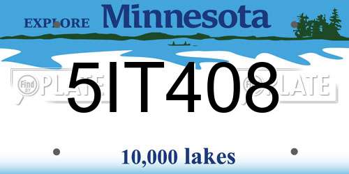 5IT408 Minnesota License Plate