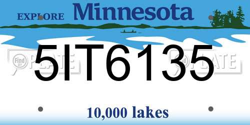 5IT6135 Minnesota License Plate