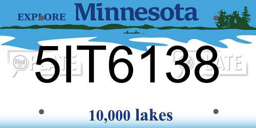 5IT6138 Minnesota License Plate