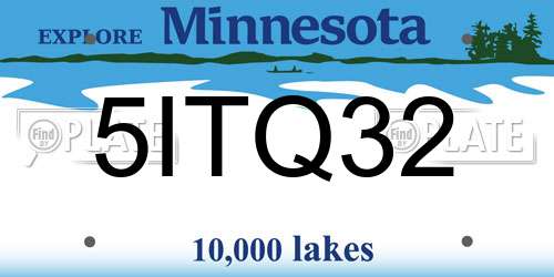 5ITQ32 Minnesota License Plate