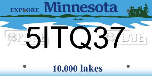 5ITQ37 Minnesota License Plate